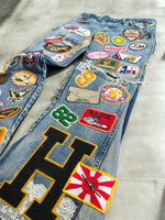 Eclectic Patchwork Badge Denim Jeans