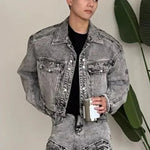Acid-Wash Denim Two-Piece Set