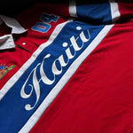 Haiti Heritage Embroidered Long Sleeve Vintage Rugby Polo