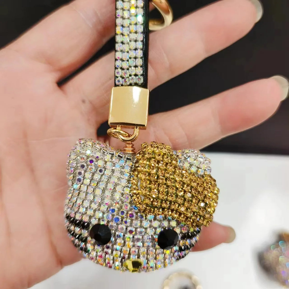 Sparkly Hello Kitty Crystal Keychain Charm
