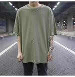 Oversized Drop Shoulder Side Slit Tee