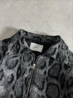 Plush Panther Print Zip-Up Jacket