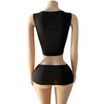 Censored Edgy Crop Top and Mini Skirt Set