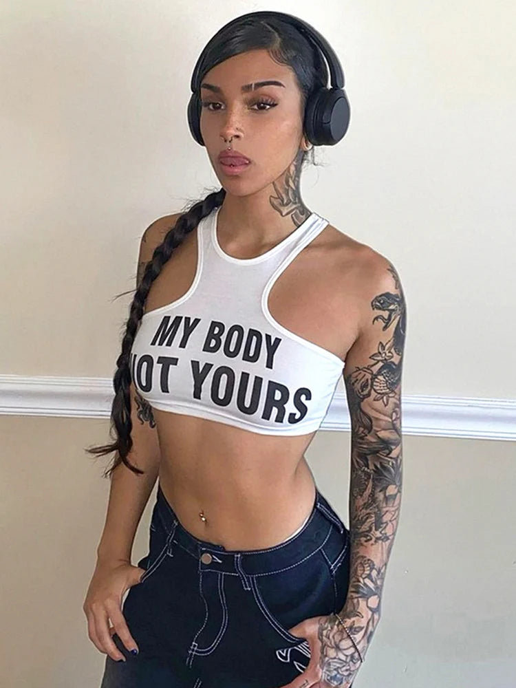 My Body Not Yours Crop Tank Top
