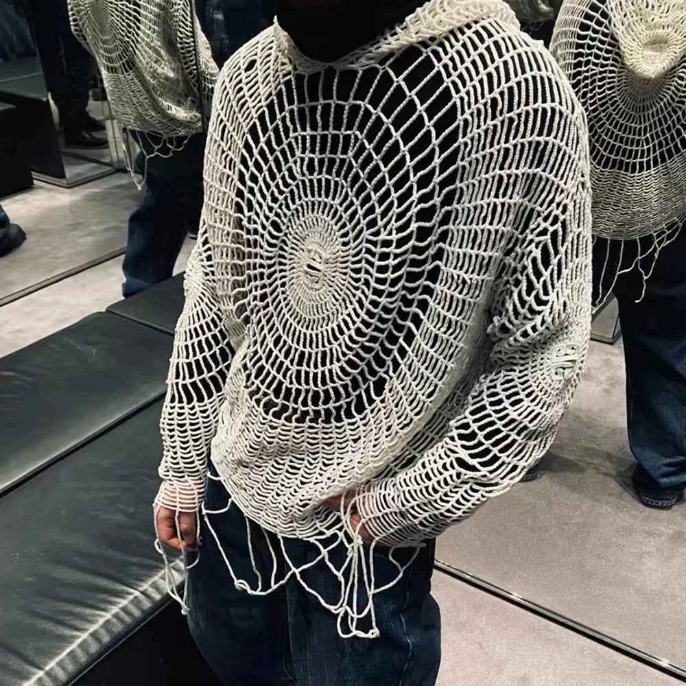 Spider Web Knit Hoodie