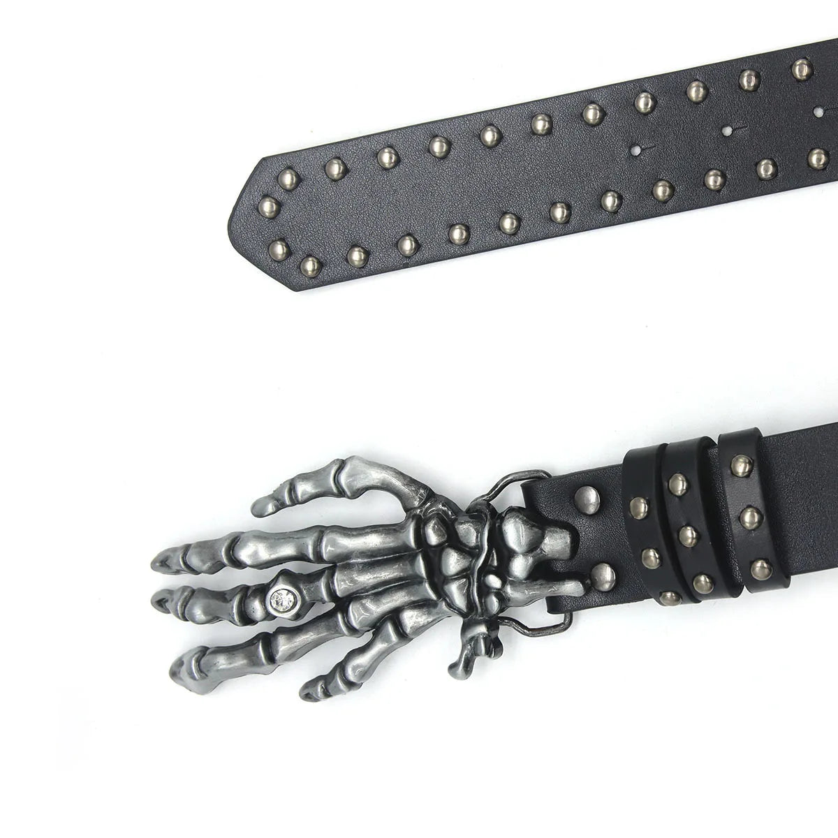 Skeleton Hand Studded Punk Gothic Statement Belt
