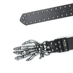Skeleton Hand Studded Punk Gothic Statement Belt