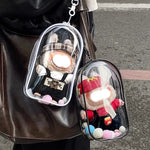 Transparent Labubu Doll Carry Case