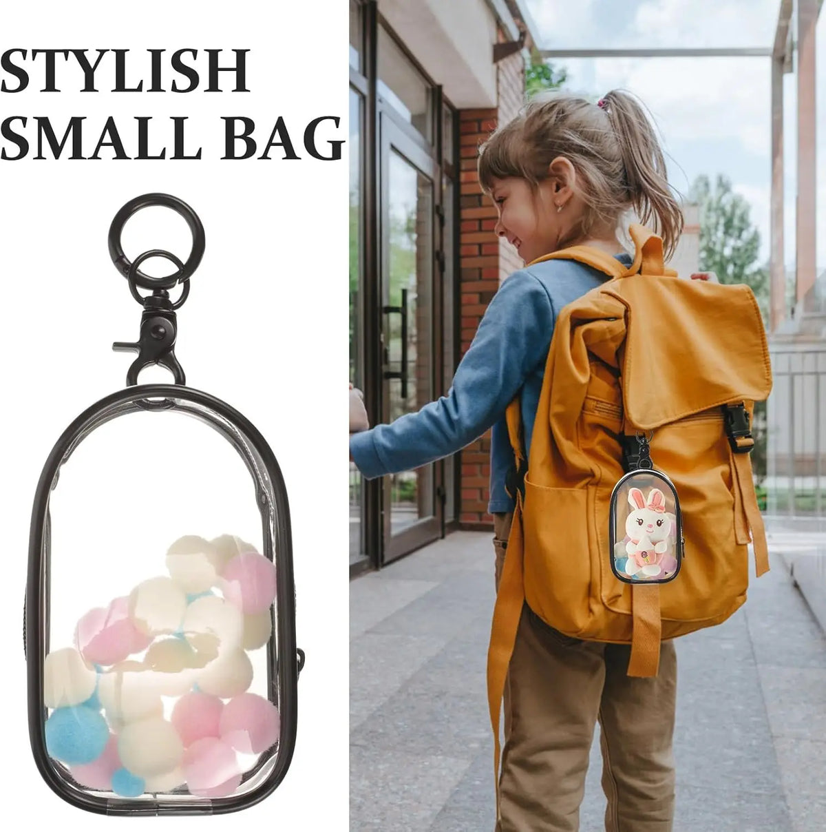 Transparent Labubu Doll Carry Case