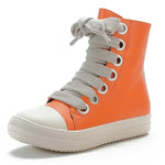 High-Top Lace-Up Zipper Sneakers
