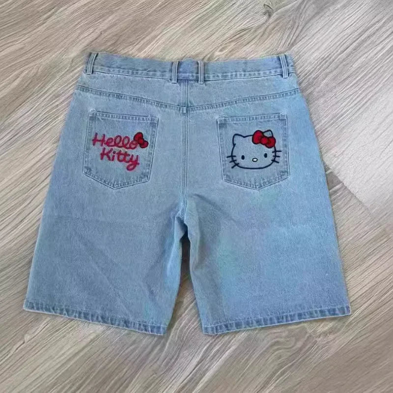 Hello Kitty Embroidered Denim Shorts