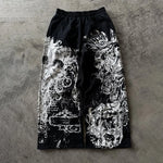 Gothic Angel Cross All-Over Print Baggy Sweatpants