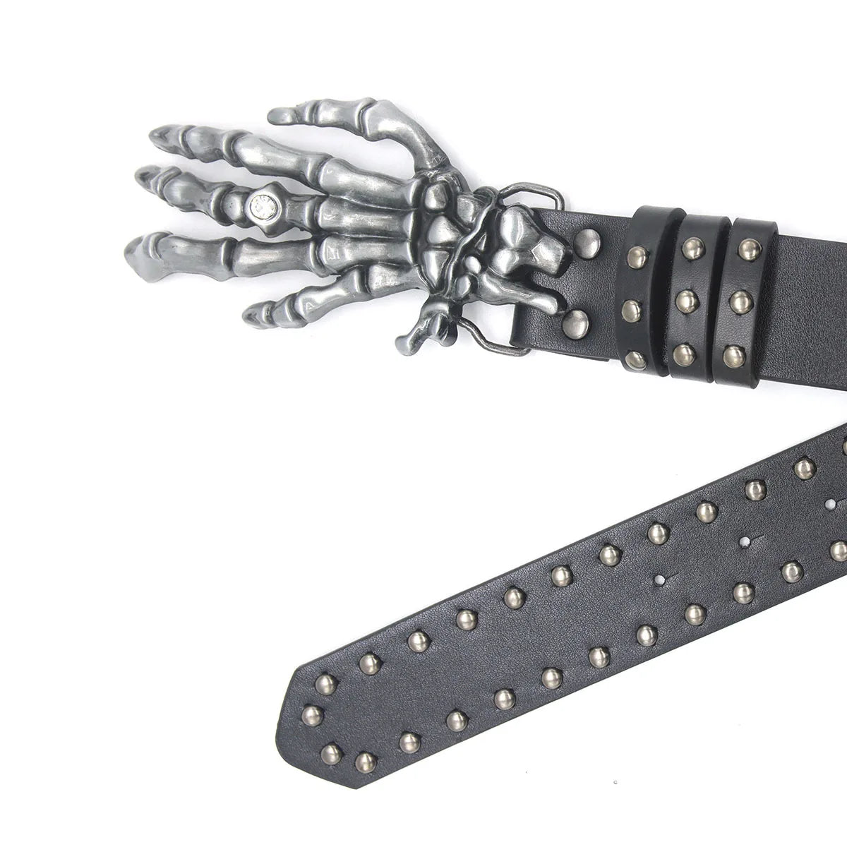 Skeleton Hand Studded Punk Gothic Statement Belt