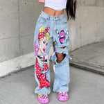 WOW Graphic Ripped Jeans