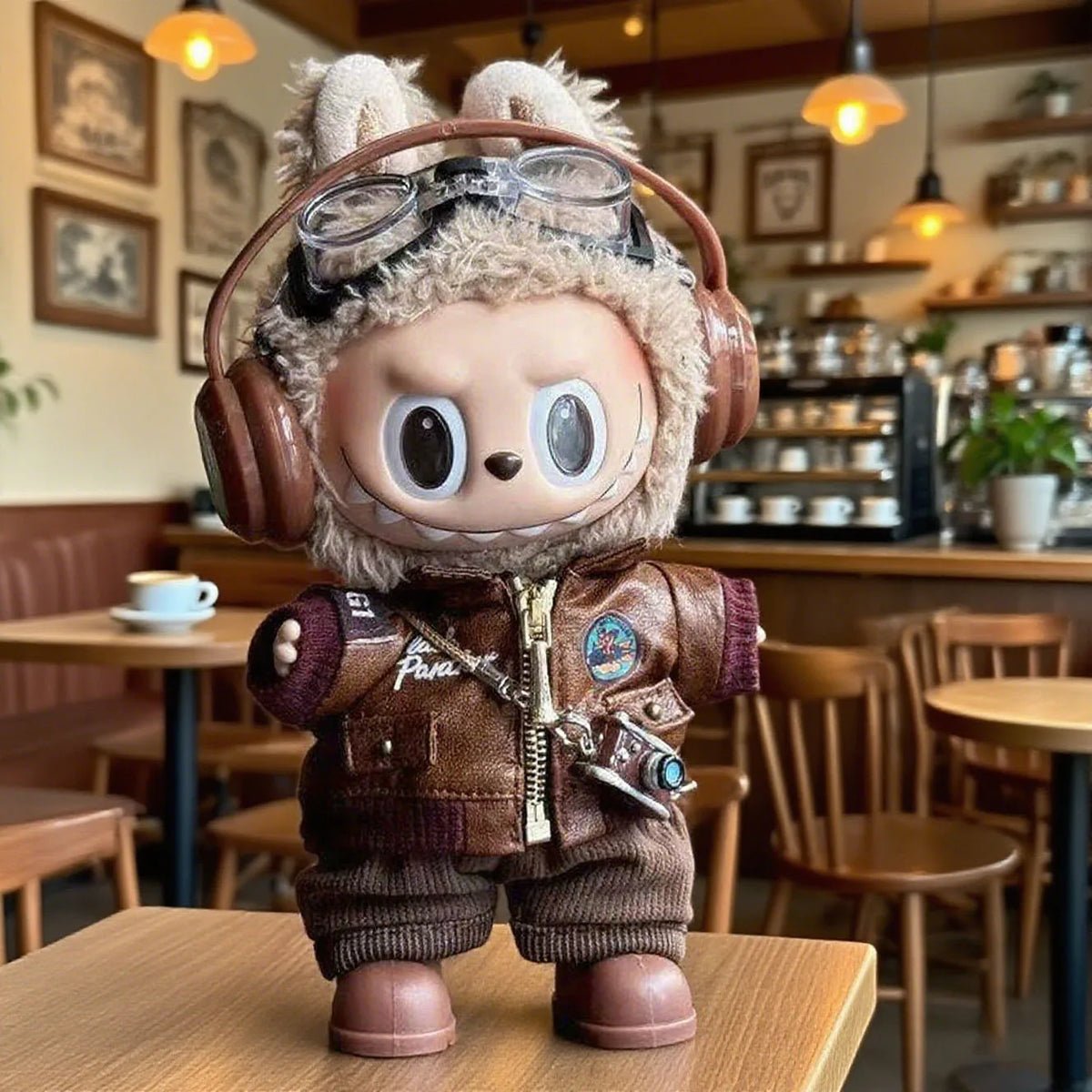 Rugged Labubu Aviator-Inspired Outfit Set