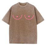 Breast Line-Art Oversized Graphic Tee