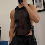 Mesh Tactical Buckle Sleeveless Vest Top