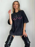 Breast Line-Art Oversized Graphic Tee