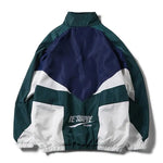 Retro Panel Zip-Up Windbreaker Jacket