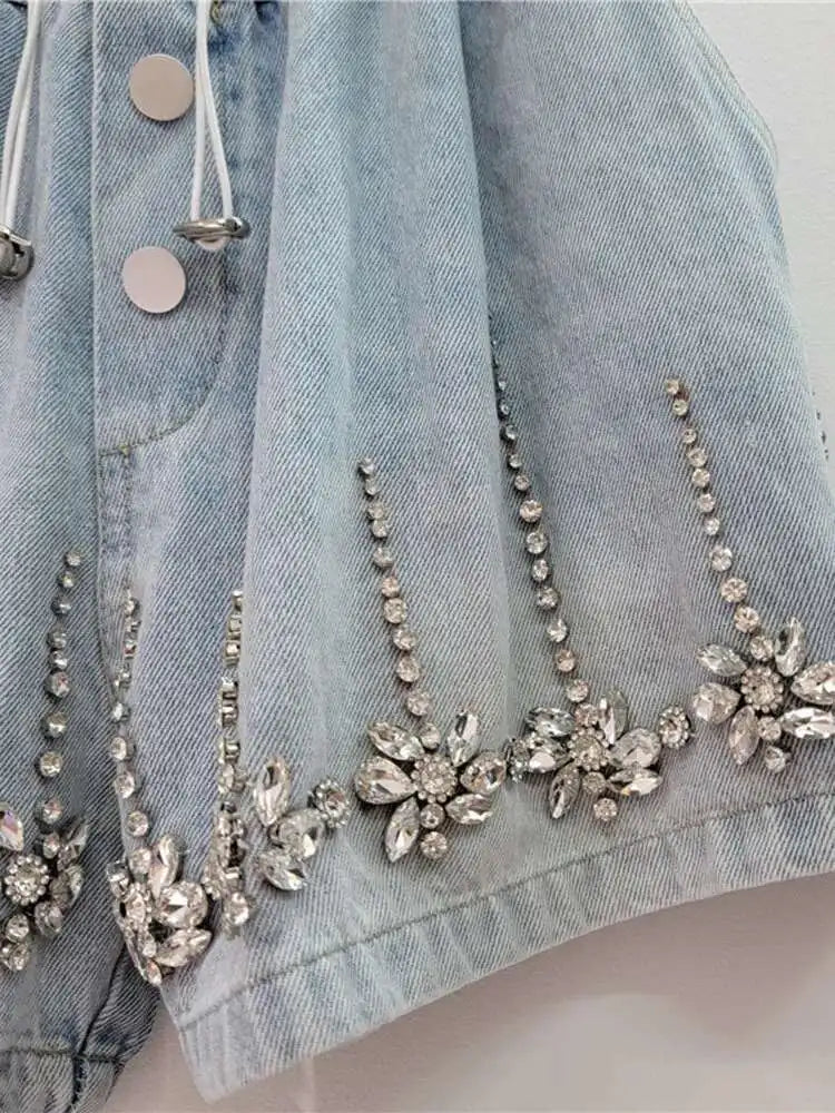Glittering Gem Denim Shorts