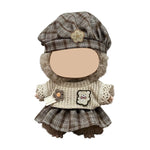 Cozy Plaid Beret Doll Outfit Set