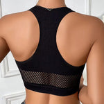 Black Mesh Panel Crop Top