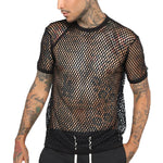 Fishnet Mesh Short Sleeve Shirt