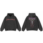 Extreme Gothic Typography Religious Graphic Vintage Washed Hoodie