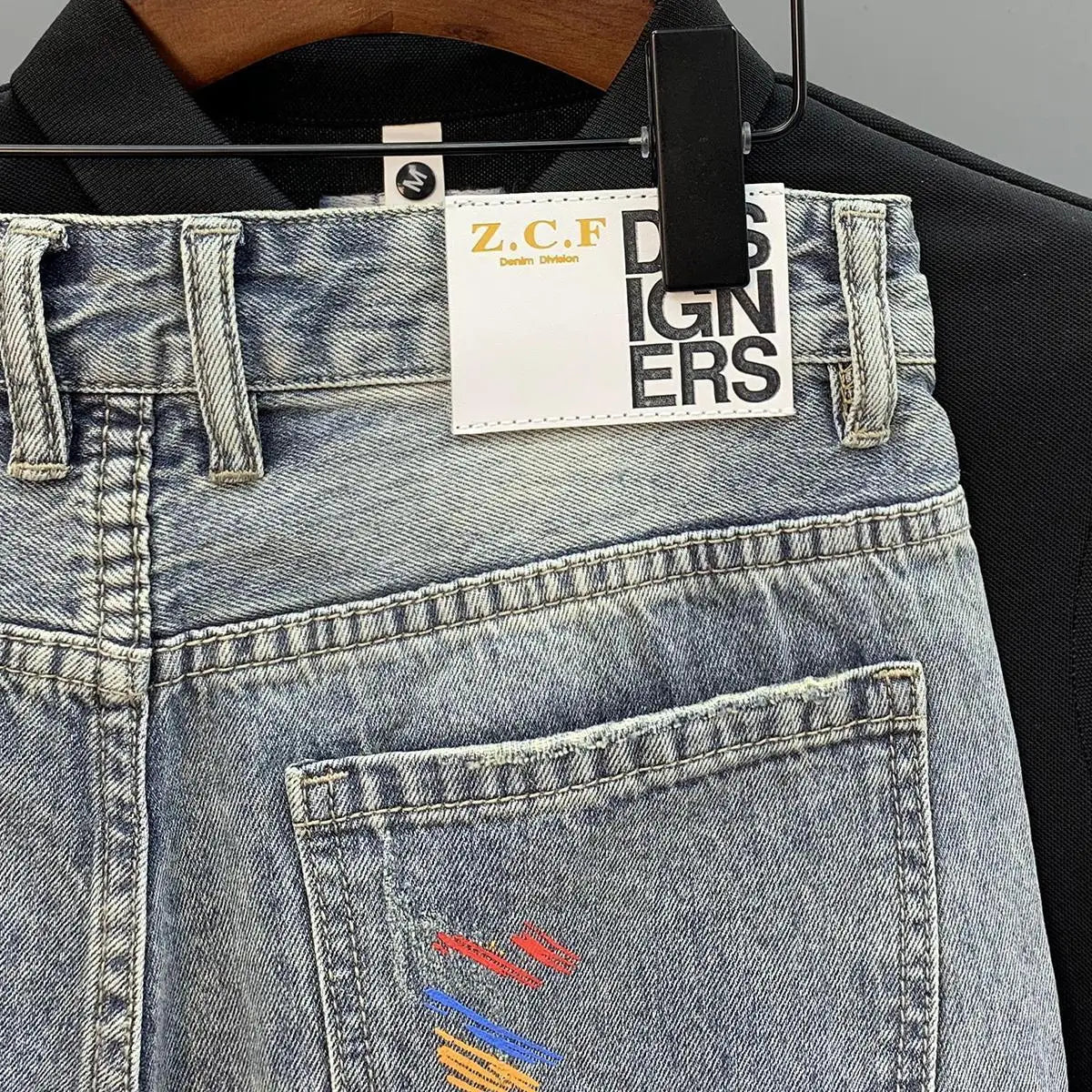 Graffiti Bear Ripped Denim Shorts