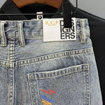 Graffiti Bear Ripped Denim Shorts
