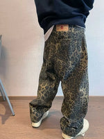Leopard Print Denim Jeans