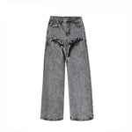 Acid-Wash Denim Two-Piece Set