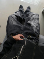 Gothic Skull Graphic Wide-Leg Baggy Streetwear Jeans