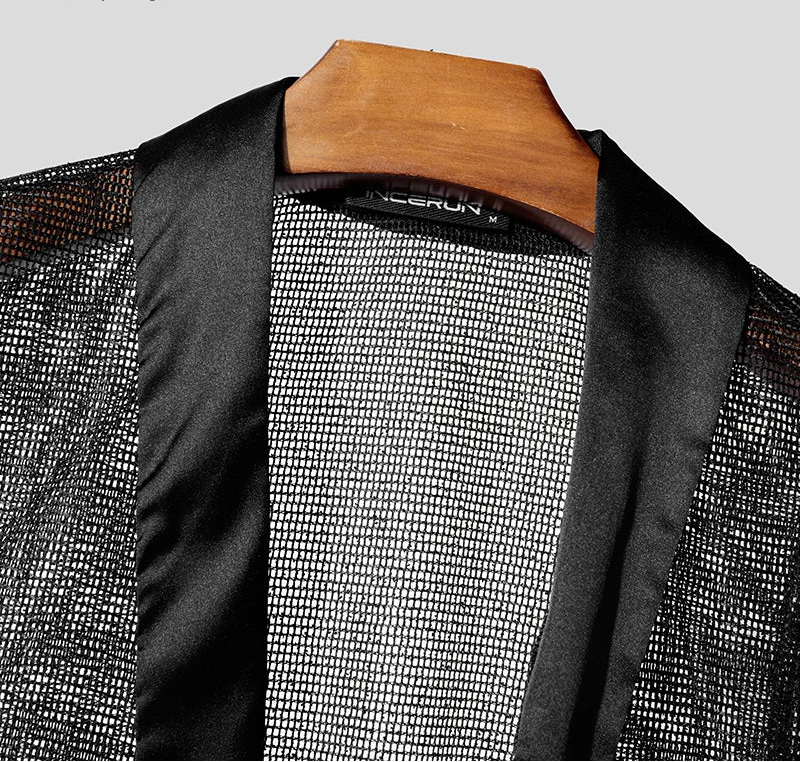 Deep V-Neck Mesh Sheer Lapel Sleeveless Vest Top