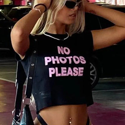 No Photos Please Cropped Tee