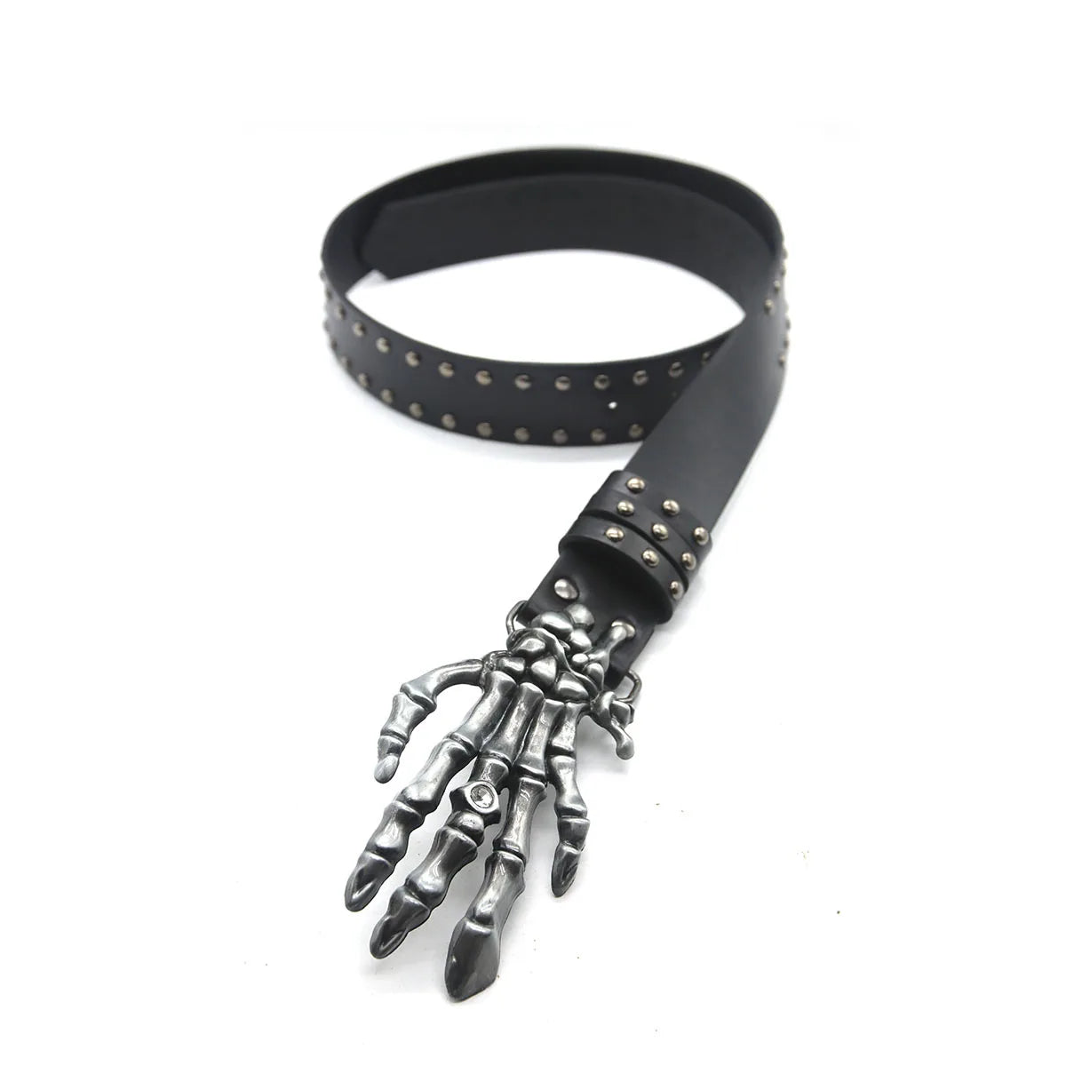 Skeleton Hand Studded Punk Gothic Statement Belt