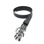 Skeleton Hand Studded Punk Gothic Statement Belt