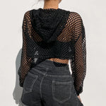 Fishnet Crop Hoodie