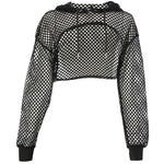 Fishnet Crop Hoodie