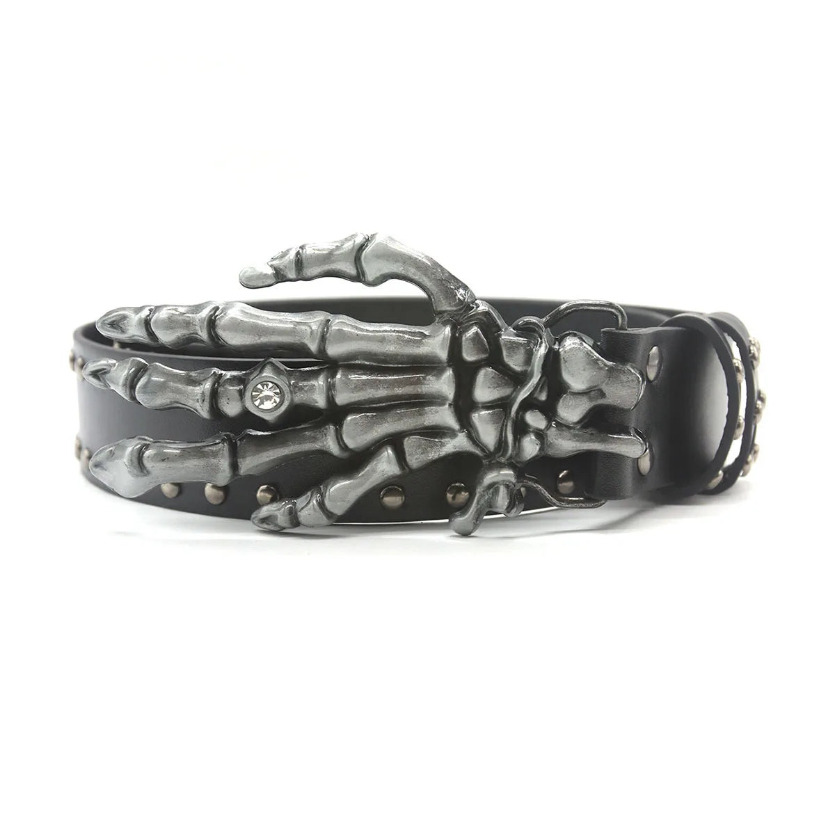 Skeleton Hand Studded Punk Gothic Statement Belt