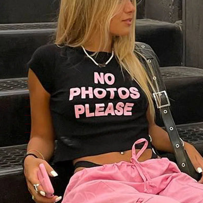 No Photos Please Cropped Tee