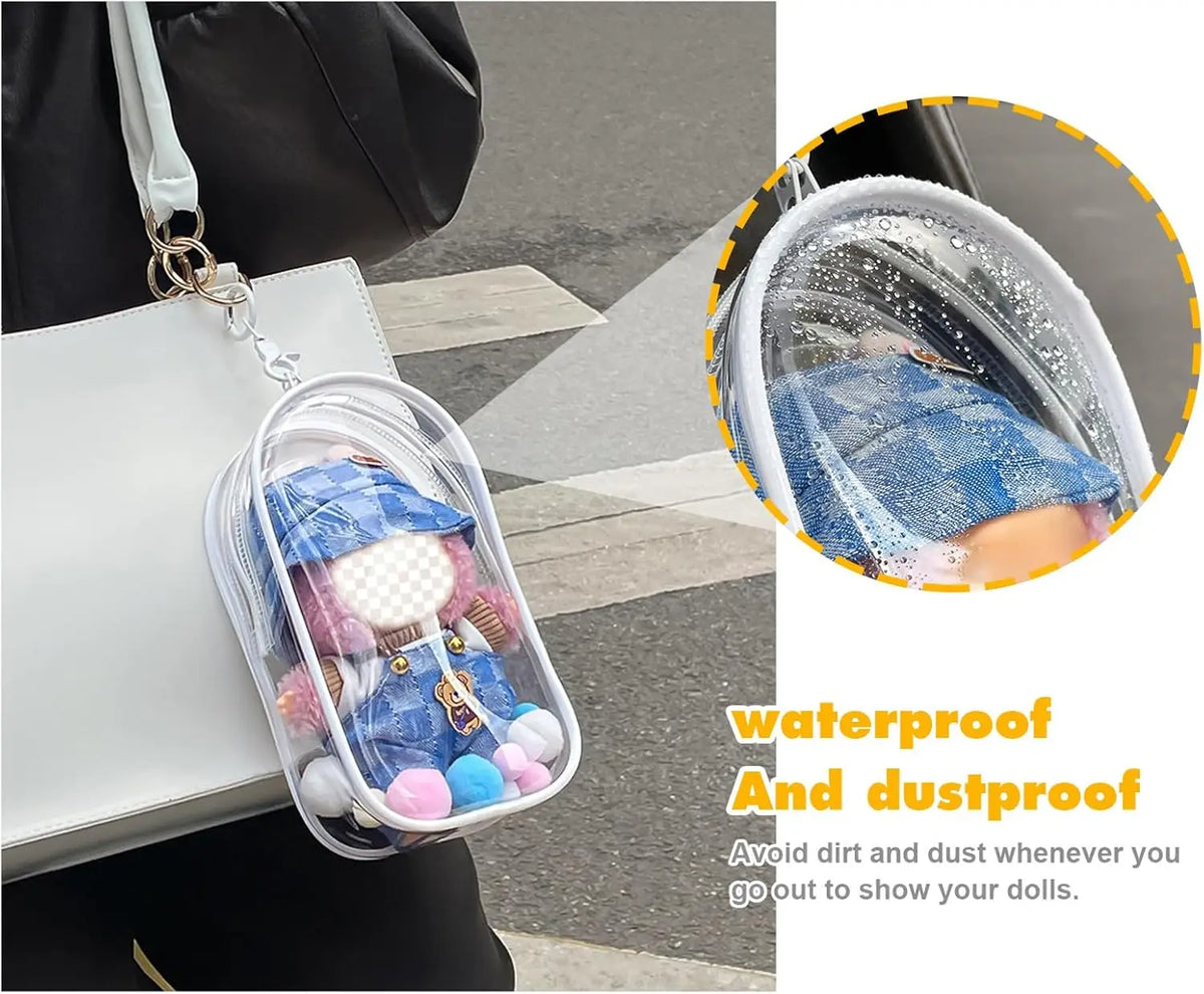 Transparent Labubu Doll Carry Case