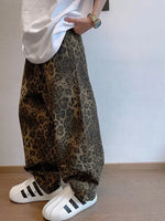 Leopard Print Denim Jeans