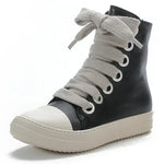 High-Top Lace-Up Zipper Sneakers