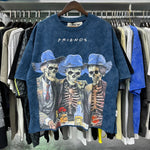 Friends Skeleton Cowboy Vintage Washed Graphic Boxy Tee