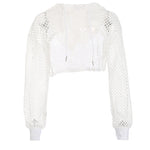 Fishnet Crop Hoodie