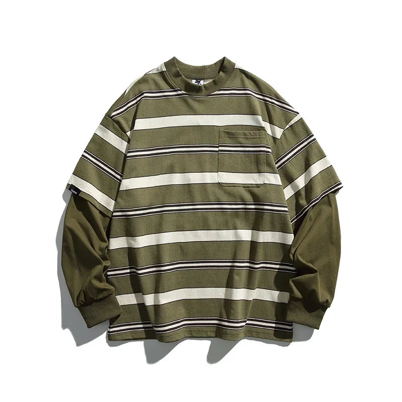 Retro Striped Layered Tee