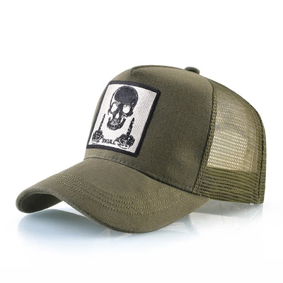 Skull Middle Finger Trucker Hat