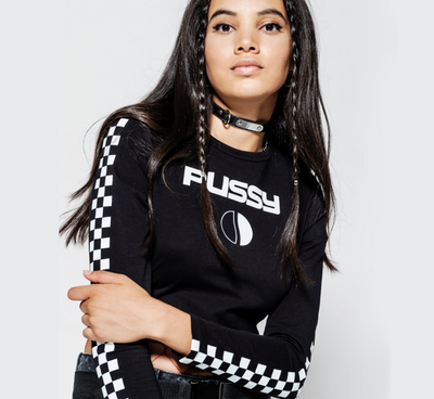 PU*SY Cropped Long Sleeve - AESTHEDEX