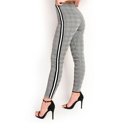 Striped Plaid Casual Trouser